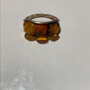 Amber bead ring